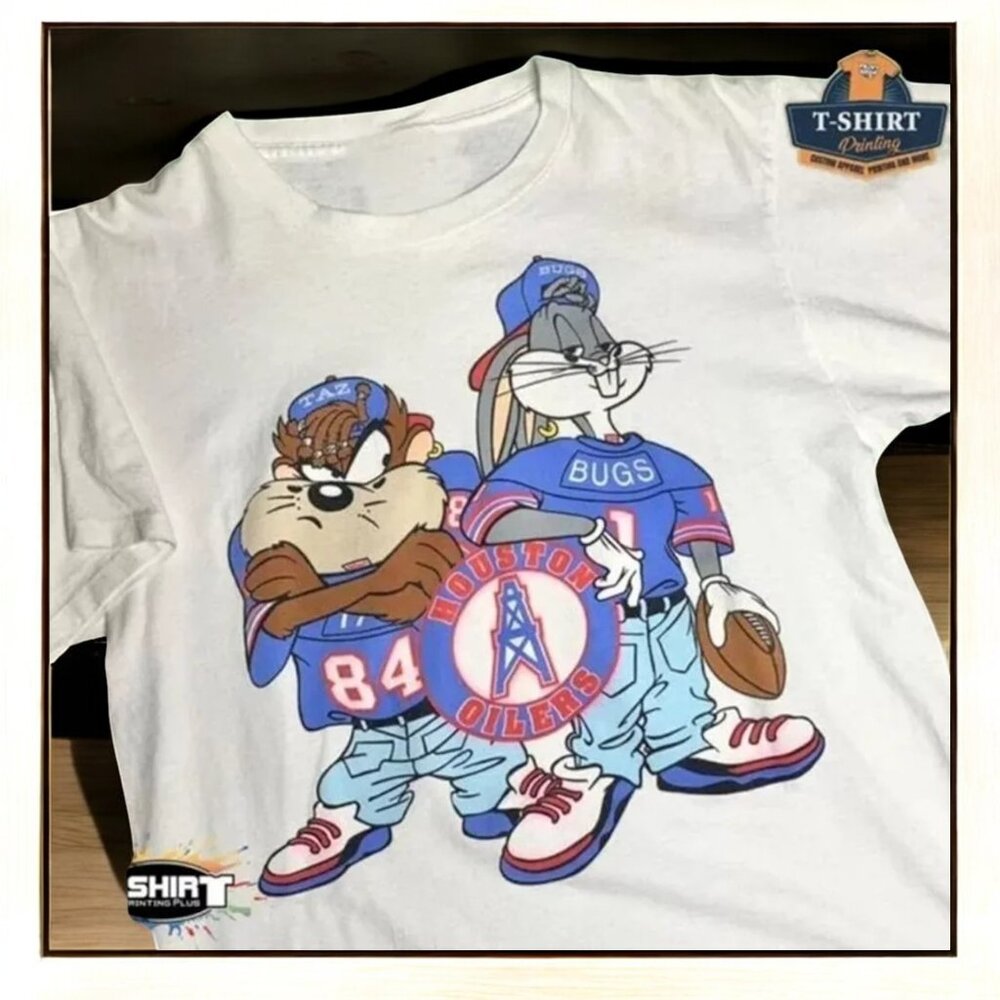 Looney Tunes Houston Oilers T-Shirt short sleeve tee Basic HN1587